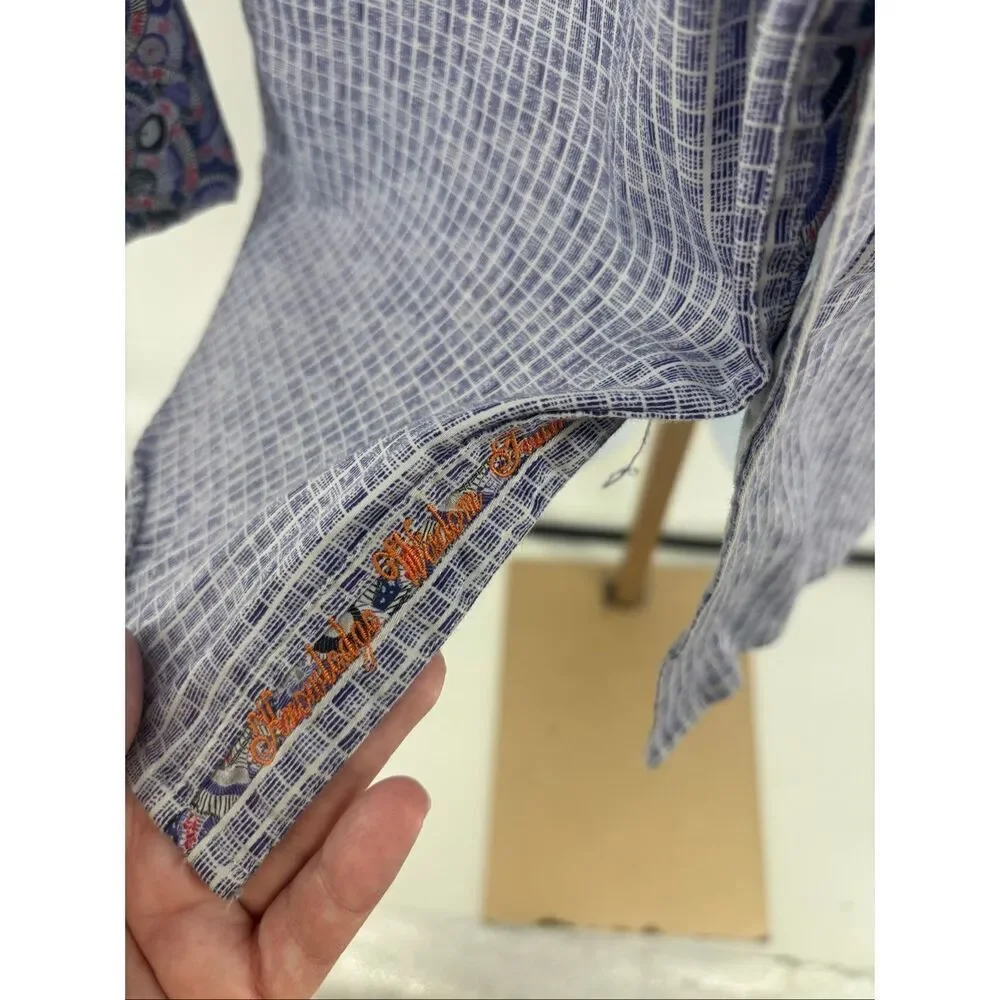 Robert Graham Classic Fit Button Down Shirt Men’s Small Blue Paisley Flip Cuff